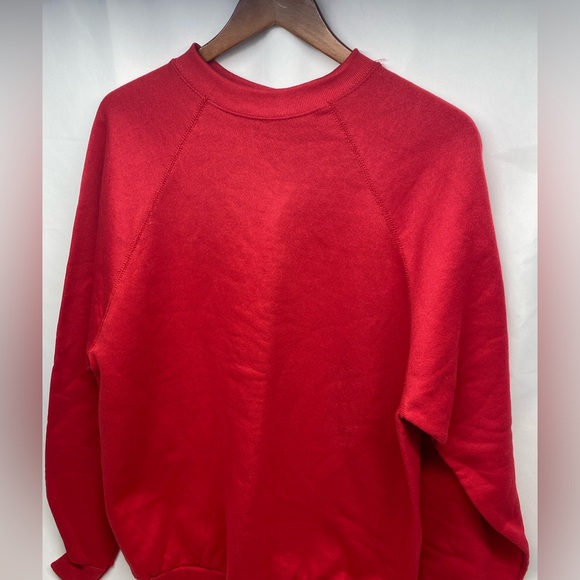 Vintage Ultra Fleece Blank Crewneck Sweatshirt Red Size Xl Made In USA - Picture 1 of 5